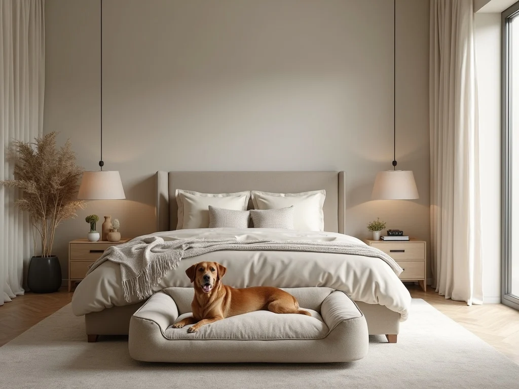 Luxurious dog bed mirroring the comfort of a human bed