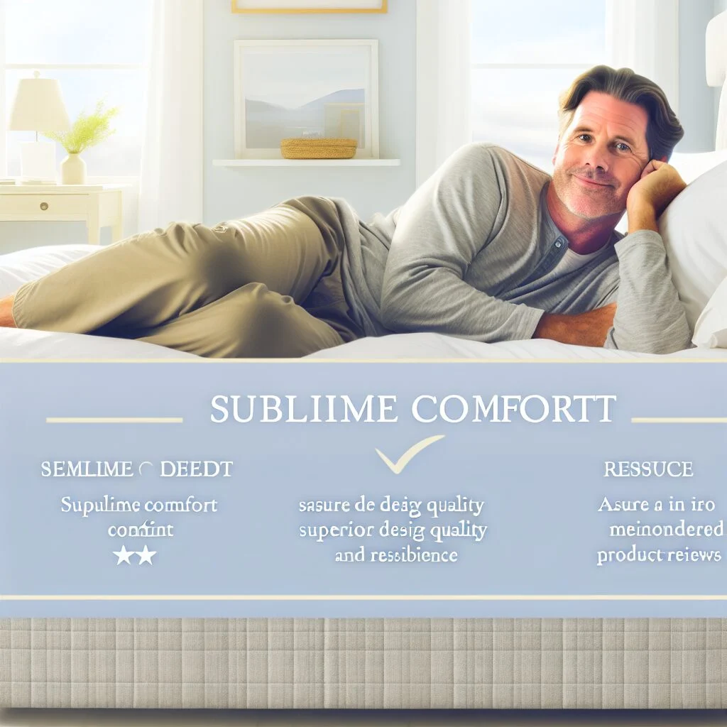 Middle-aged man enjoying comfort on Plufl Human Bed in cozy bedroom