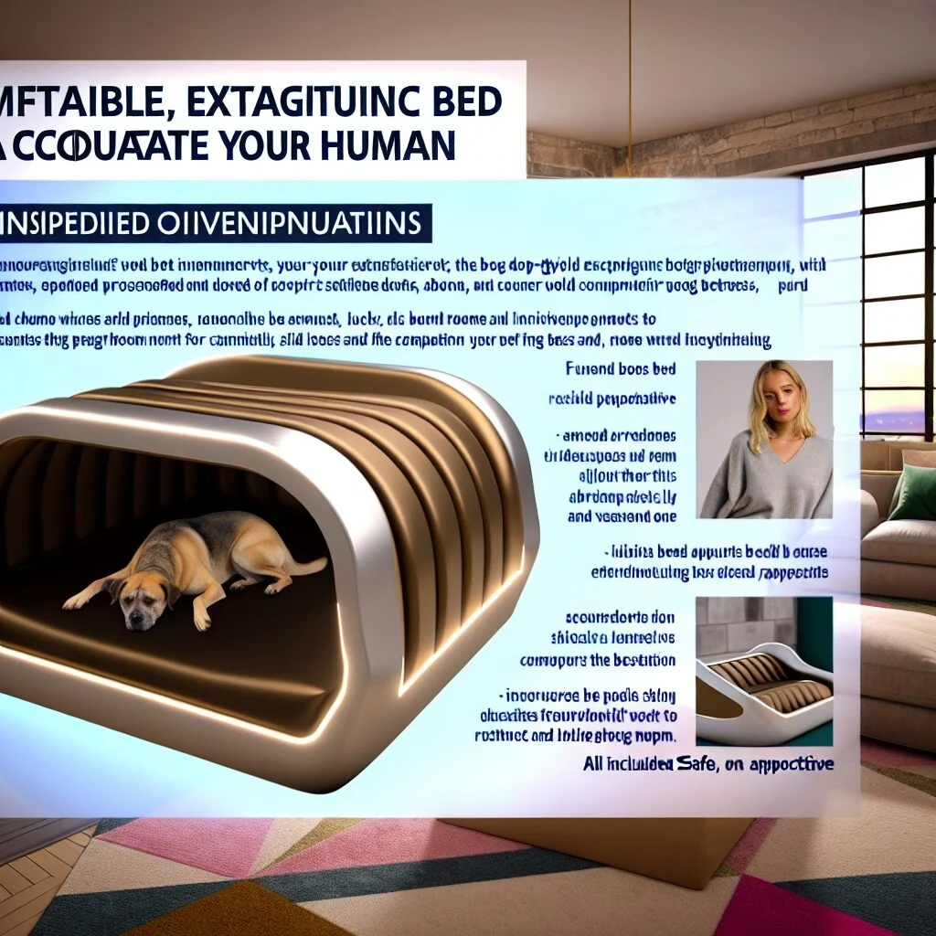 Futuristic Shark Tank dog bed for humans in a cozy modern living room